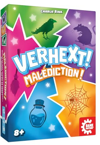 Game Factory 646085 Verhext!, Stichspiel mit spannendem Twist für 3-5 Personen, Kartenspiel ab 8 Jahren, Familienspiel
