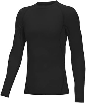 HovSiyla Youth Boys' Compression Long Sleeve Base Layer Athletic Top Undershirt Running Tights Baseball Soccer Shirt Black X-Large