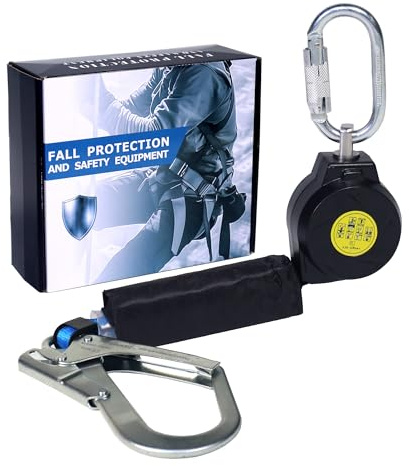 6FT Self Retracting Lifeline Fall Protection Retractable Lanyard, Fall Arrest Safety Yoyo for Construction Industrial - OSHA/ANSI Compliant (Large Hook)