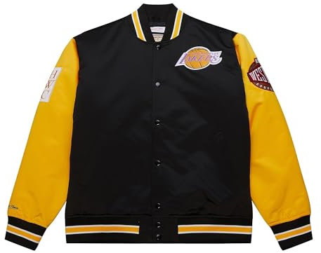 Mitchell & Ness NBA Primetime Heavyweight Satin Jacke - Los Angeles Lakers, XXL
