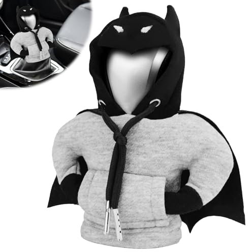 Rienan Schaltknauf Hoodie，1 Stück Lustige Car Shifter Hoodie，Auto Schaltknauf Abdeckung Auto Deko Innenraum，Pullover für Schaltknüppel，Schalthebel Hoodie(Schwarz, Grau)