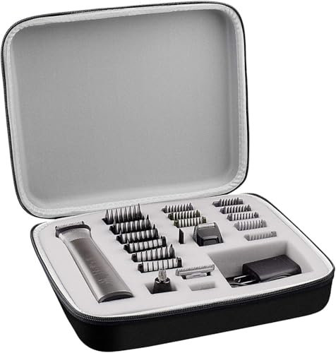 Haarschneidemaschine Tasche für Philips Multigroom Series 7000 5000 Barttrimmer und Haarschneider, Rasierer Herren Koffer Hülle für Anbaugeräte Trimmer (nur Box) -Grau Innen