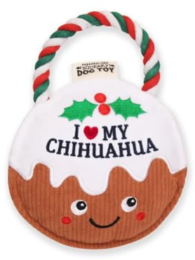 History & Heraldry Personalised Christmas Pudding Dog Toy (I my Chihuahua)