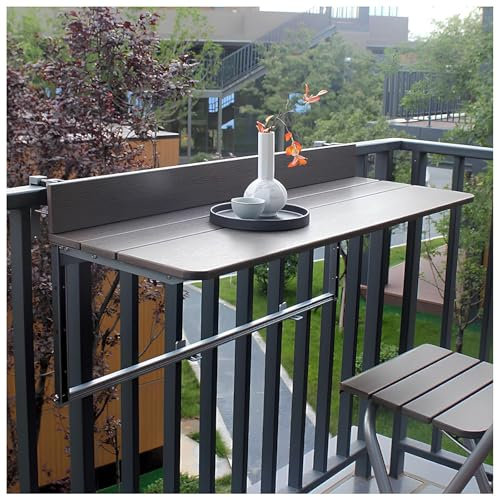 GUOGLZ Balkongeländer Wandtisch, Schwimmender Schreibtisch Wandklapptisch Klappbalkontisch Für Terrasse(60 * 37cm)