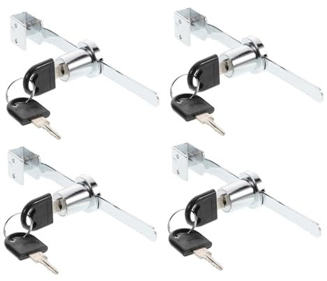 UKCOCO 4 Stück Schiebetürschloss Für Glastüren, Metall-schranktürschloss, Vitrine-schloss, Sicher Und Zuverlässig, Für Glasvitrinen, Metallschränke