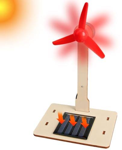Windmühle mit Solarenergie | Schreibtisch-Windturbinen-Modell zum Basteln | Werkzeug zum Lernen der Wissenschaften, einfach zu montieren als Dekoration für Haus und Büro