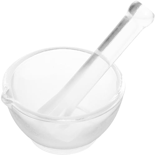 SECFOU Mortier Et Pilon En Verre Bol De Broyage De Médicaments Pour Pharmacie Mortier Chimique Pour Laboratoire Et Cuisine 2.56X2.56X1.38 Pouces 1 1 Pilon