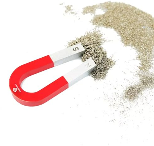 Traditional Alnico Horseshoe Magnet & Iron Powder Set for Science, Education, Experiments, Students, and Teachers