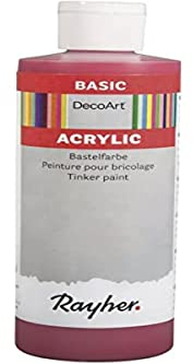 RAYHER HOBBY 38052287 acrílico-Pintura artesanía, Botella de 236 ml, Rojo clásico