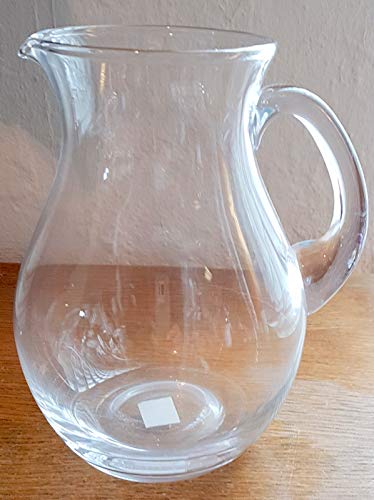 Oberstdorfer Glashütte Pichet de Verre avec la poignée, cruche avec Anse Ronde Crystal Pichet Verre avec Bec verseur en Verre d'une capacité de 1,5 litres, hauter 20 cm
