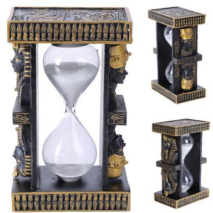 12,7 cm Antike Ägyptische Pharao-King und Queen-Sanduhr, Statue