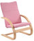 Home4You Kindersessel Kinderstuhl Freischwinger | Pink | Holz | Baumwolle | Sitzhöhe 28 cm
