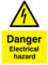 Viking Signs WE67-A5P-V Danger Electrical Hazard Sign, Vinyl, 200 mm H x 150 mm W, Yellow