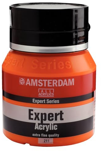 Amsterdam Expert Series Acrylic Paint Jar - 400 ml - Cadmium Orange 211 - Heavy Body - High Lightfastness - Professional Grade