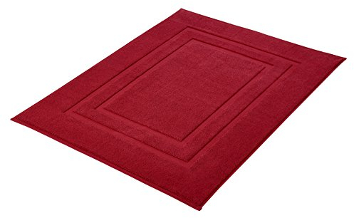 Kleine Wolke 3006114377 Plaza Badteppich 60 x 80 cm Baumwolle, Baumwolle, Rot, 20x20x5 cm, 4004478224186