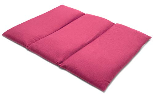 GIRAFFENLAND Leinsamenkissen groß 40x30cm - 3-Kammer - pink - Wärmekissen - Körnerkissen