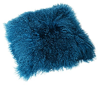 Reissner Lammfelle Tibet Lammfell Kissenbezug langflorig 30x30cm JAY21 Farbe ozeanblau