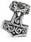 WINDALF Wikinger Haarperle Bartperle THORTAL 23 mm Thorshammer mit Spiralen Haarschmuck Skandinavische Silberperle 925 Sterlingsilber
