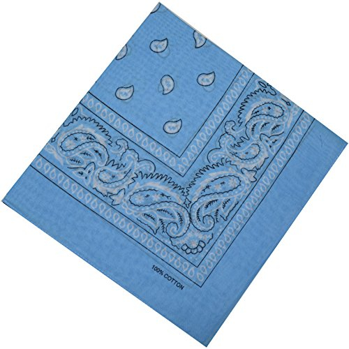 Schals & Tücher Bandana Halstuch Bikertuch Nickituch Kopftuch Baumwolle Mundschutz Piratentuch Hellblau
