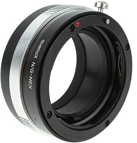 Quenox Objektiv-Adapter mit Blendenring für Nikon-F-Objektiv an Sony-E-Mount-Kamera (Alpha/NEX)