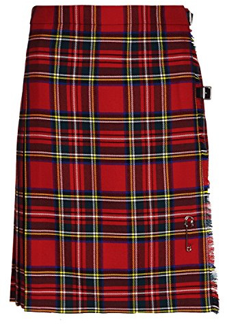 Oxfords Cashmere 100% Wolle Kurzer Kilt für Damen, Royal Stewart, 44