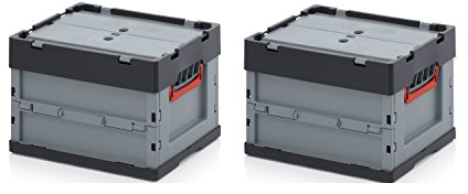 Auer Packaging 2x Profi Faltbox 40 x 30 x 27 mit Deckel inkl. Zollstock * 2er Set