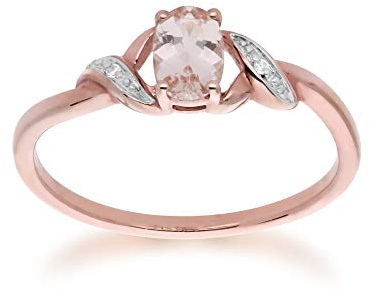 Gemondo 9ct Rose Gold Morganite & Diamond Ring