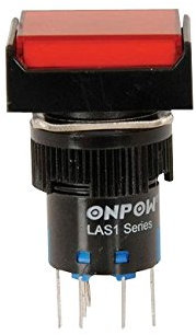 SP4065 9319236960394 Drucktaster, IP65, 250 V, 5 A, DPDT und Beleuchtung, Rot