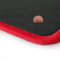Anthrazit-farbene Velours Fußmatten in Top-Qualität, Randfarbe Rot OFM-Q319_R103_00432