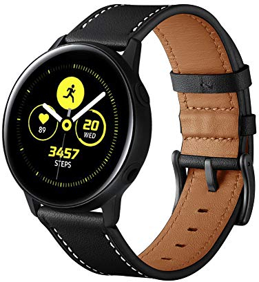 Myada Armband für Samsung Galaxy Watch Active 2 40mm und 44mm Armband Samsung Galaxy Watch 42mm Leder,Armbänder Samsung Gear Sport Armband Garmin vívoactive 3 Lederarmband Gear S2 Classic Ersatzband