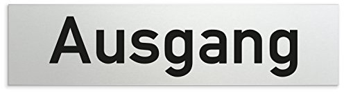 Kinekt3d Leitsysteme Schild/Türschild 160 x 40 x 1,5 mm - Aluminium Vollmaterial eloxiert - Oberfläche in geschliffener Edelstahloptik - 100% Made in Germany (Ausgang)