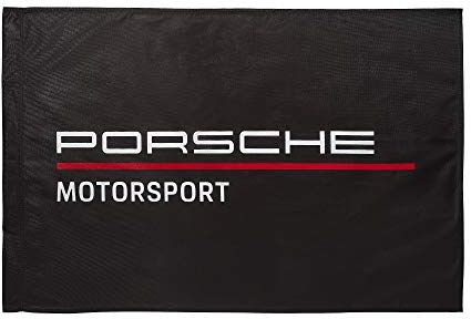 Drapeau Porsche Motorsport - Noir - Taille: 90x60 CM