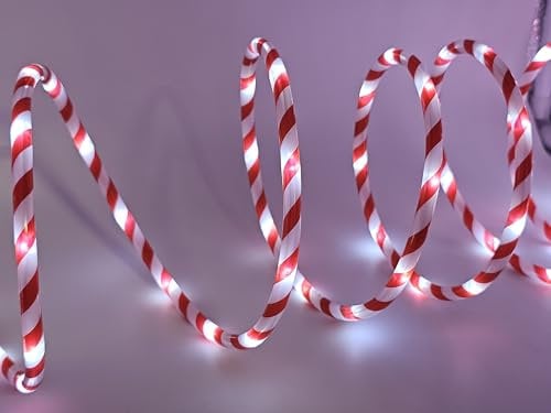 Bambelaa! LED Lichterschlauch Zuckerstange Lichterkette außen Lichtschlauch Leuchtschlauch Weihnachten ca 6m rot weiß