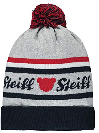 Steiff Jungen mit süßer Teddybärapplikation Mütze, Soft Grey Melange, 051