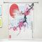 N/E RXYY Rideau de fenêtre en voile transparent Motif floral japonais Cerise Lune Pour cuisine, salon, chambre à coucher, porte de bureau 139,7 x 213,4 cm