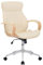 CLP Bürostuhl Melilla Kunstleder I Ergonomischer Stuhl I Komfortables Sitzen I 360 Drehfunktion, Wippfunktion I Für Arbeit Und Home-Office, Farbe:Natur/Creme