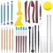 Glarks 28Pcs Carving Modeling Clay Sculpting Tools Set Including Plastic Modeling Tools, Dual-End Dotting Clay Tools, Ball Stylus, Silicone Tip Pens and Sculpture Knives for Embossing Art, Coloring