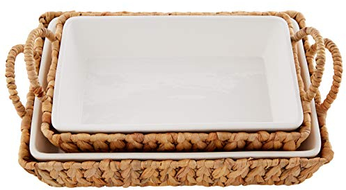 Mud Pie Hyazinthen-Korb-Set, kleiner Bäcker, 17,8 x 27,9 cm, großer Bäcker, 33 x 46,7 cm