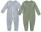 Owlivia Baby Schlafstrampler aus Bio Baumwolle, für Mädchen und Jungen, Langarm (Grün & Grau, 18-24 Monate)