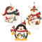 COM-FOUR® 3X Holzanhänger für den Weihnachtsbaum - Christbaumschmuck aus Holz - Holzverzierung Weihnachtsdeko mit DREI Motiven