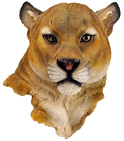 Adurello Aouher Faux Tierkopf Dekor Figuren Skulptur, Wolf/Löwe/Leopard/Bärenkopf-Wandskulptur, für Heimtextilien, Wohnzimmer, Schlafzimmer, Büro (Leopard)
