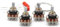 (4x) Bourns 500K SHORT SPLIT Shaft Audio Potentiometers + (2x) .022uf Orange Drop Capacitors - For Electric Guitar
