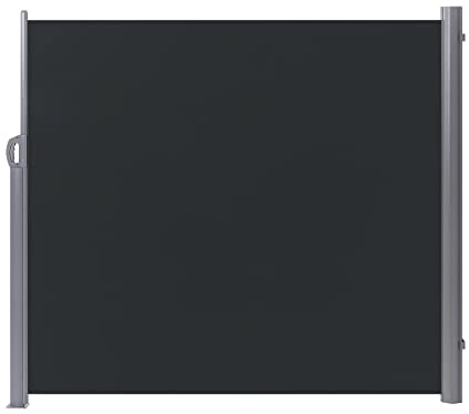 Toldo vela lateral gris oscuro poliéster estructura de aluminio pantalla de tela 180 x 300 cm retráctil Dorio