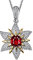 KnSam Echter Goldschmuck, Damen Halskette mit Anhänger 18 Karat 750 Rotgold/Gelbgold, Sonneblume Goldkette Echtgold 0.68ct Labor Erstellt Rubin mit Diamant, Weiß Gelb