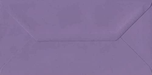 DL (110mm x 220mm) Coloured Envelopes for Greetings Cards Party Invitations & Craft - Pack of 30 (Purple)