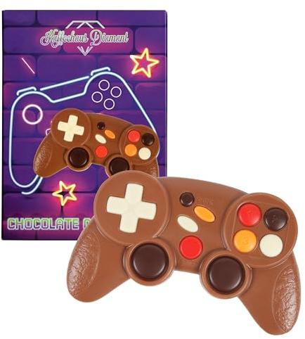 Game Controller aus Schokolade | Schoko Gamepad | tolle Geschenkidee | Vollmilch | Videospielfans | für Jung & Alt | im NEON Design | 70 g