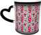 Mug en céramique Yayoi Kusama à pois rouges et blancs - Tasse à café grise sensible à la chaleur - Tasse à café dans le ciel