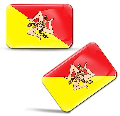 SkinoEu Auto Flagge Aufkleber Moto 3D Gel Emblem Domed Badge 2er Set F 235