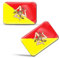 SkinoEu 2 x 3D Gel Aufkleber Sizilien Flagge Italien Region Fahne Auto Fahrrad Motorrad Tuning F 235