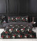 Rapport Home Set copripiumino nero con teschi e rose, set di biancheria da letto king size in microfibra a tema Halloween